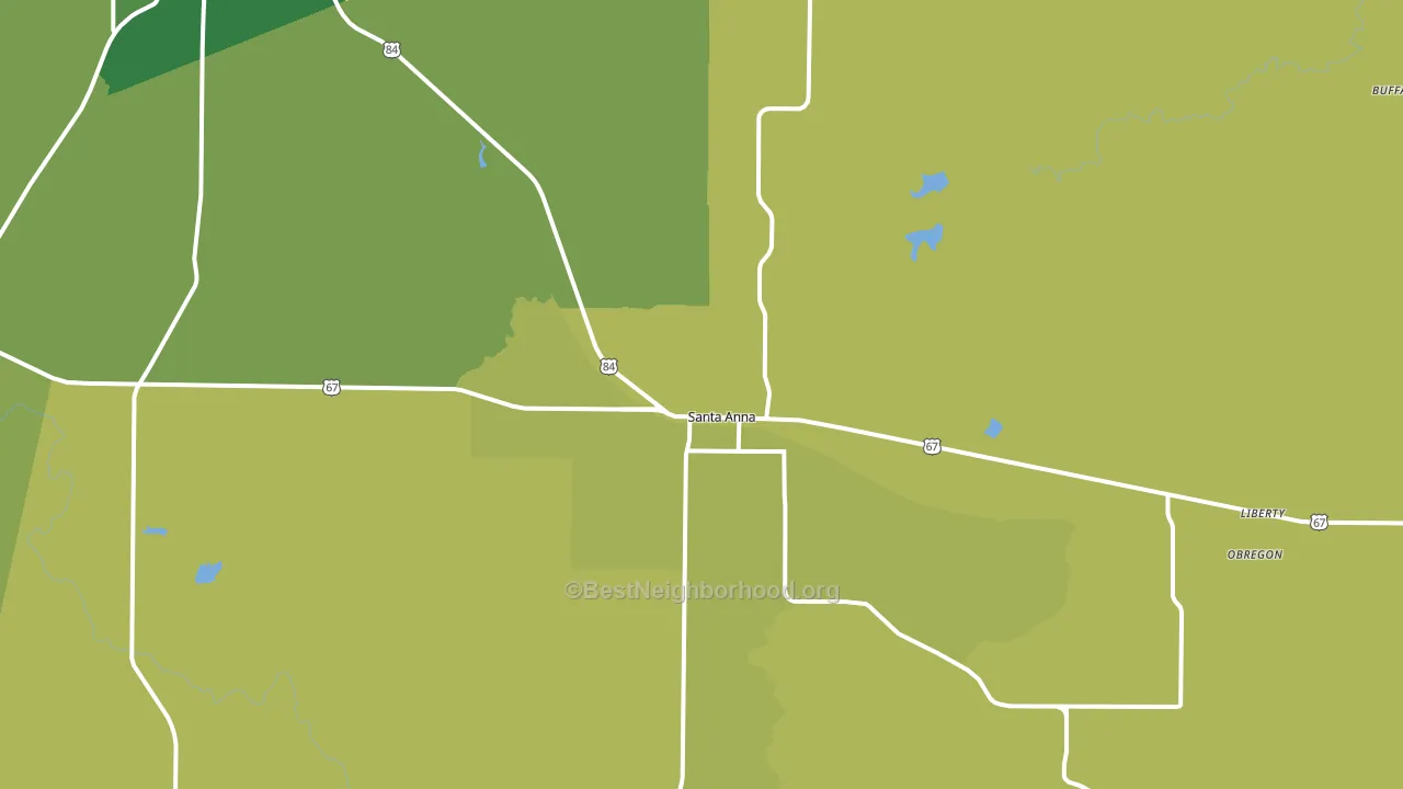 Santa Anna, TX block-group voter-turnout map