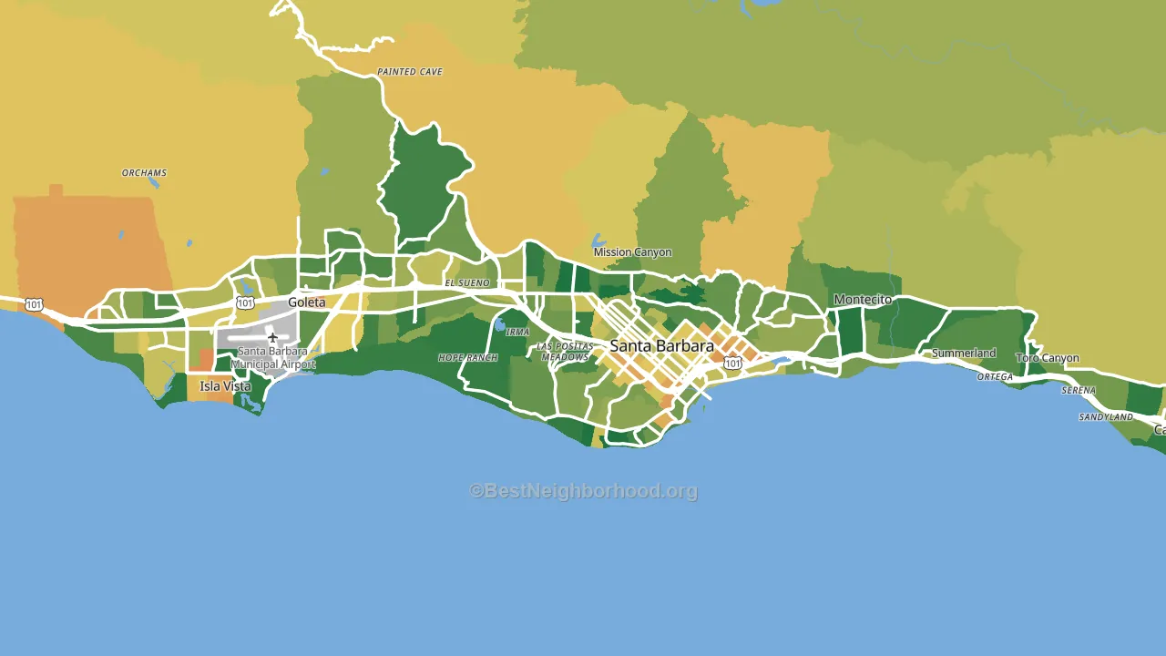 Santa Barbara, CA block-group voter-turnout map