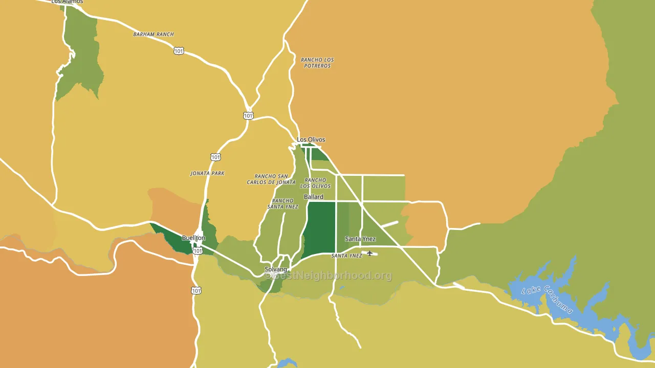 Santa Barbara County, CA block-group voter-turnout map