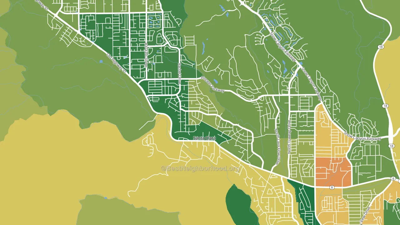 Santa Clara Heights, Santa Clara, UT block-group voter-turnout map