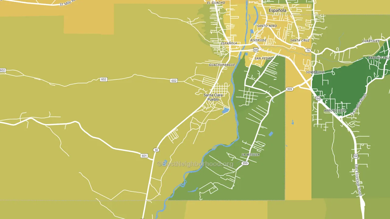 Santa Clara Pueblo, NM block-group voter-turnout map