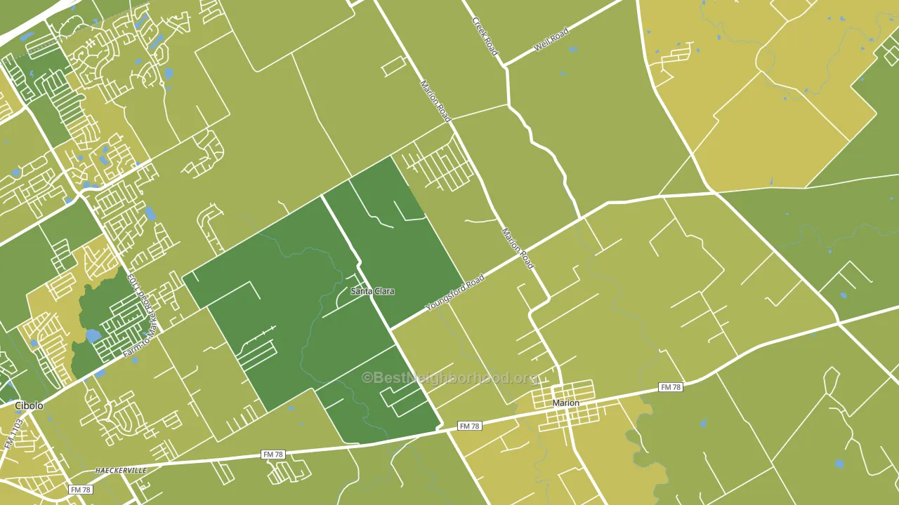 Santa Clara, TX block-group voter-turnout map