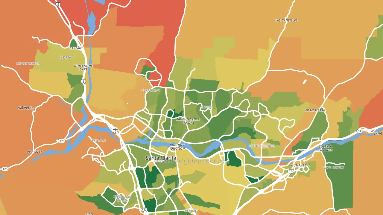 Santa Clarita, CA block-group voter-turnout map