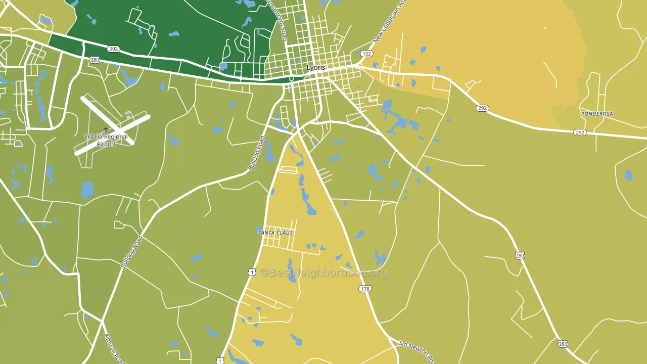 Santa Claus, GA block-group voter-turnout map
