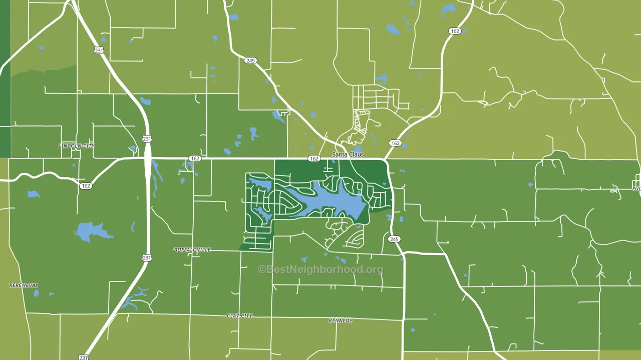 Santa Claus, IN block-group voter-turnout map