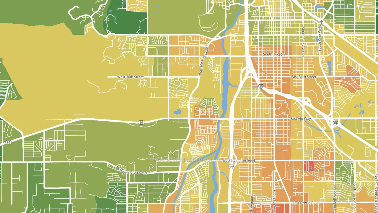 Santa Cruz Southwest, Tucson, AZ block-group voter-turnout map