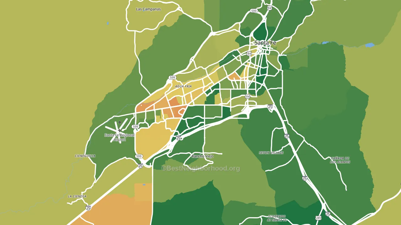 Santa Fe County, NM block-group voter-turnout map