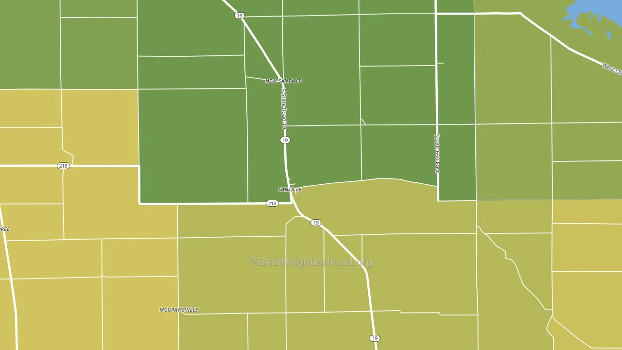 Santa Fe, IN block-group voter-turnout map
