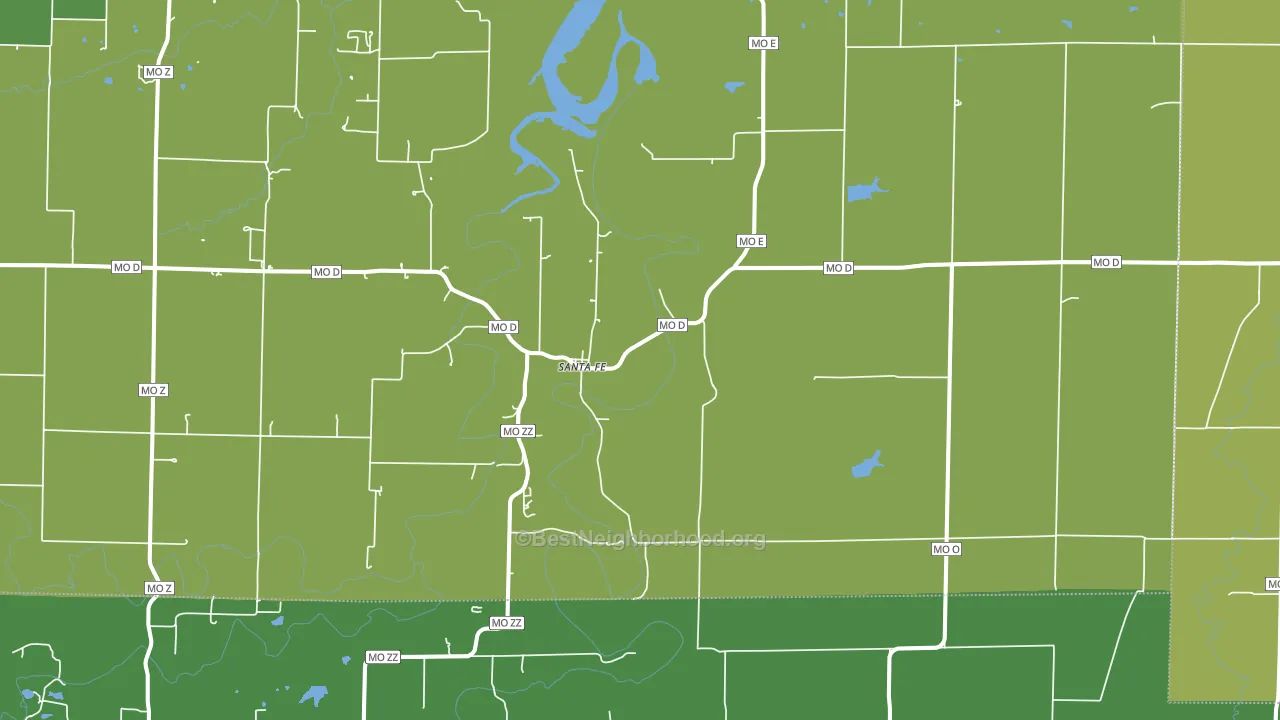Santa Fe, MO block-group voter-turnout map