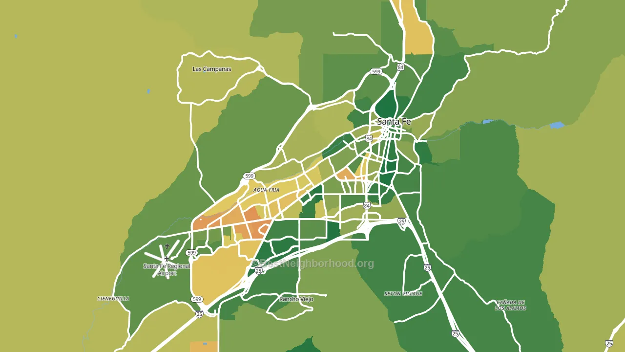 Santa Fe, NM block-group voter-turnout map