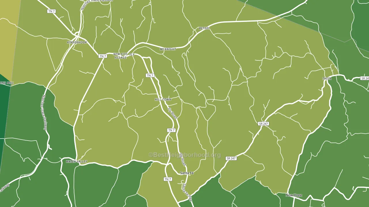 Santa Fe, TN block-group voter-turnout map