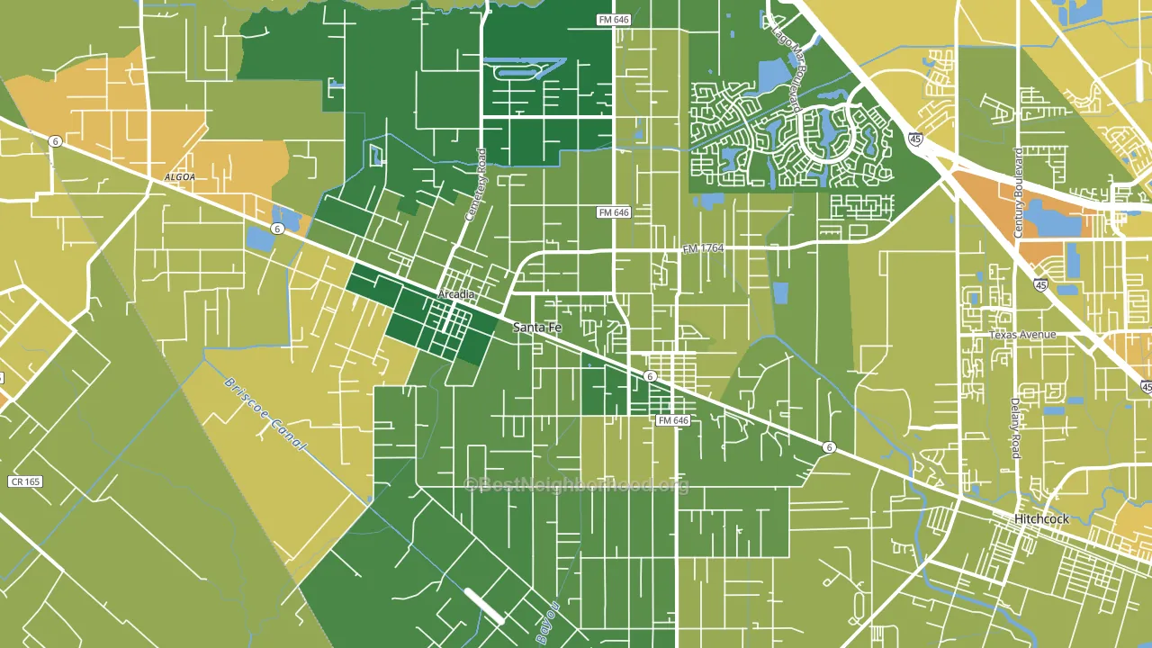 Santa Fe, TX block-group voter-turnout map