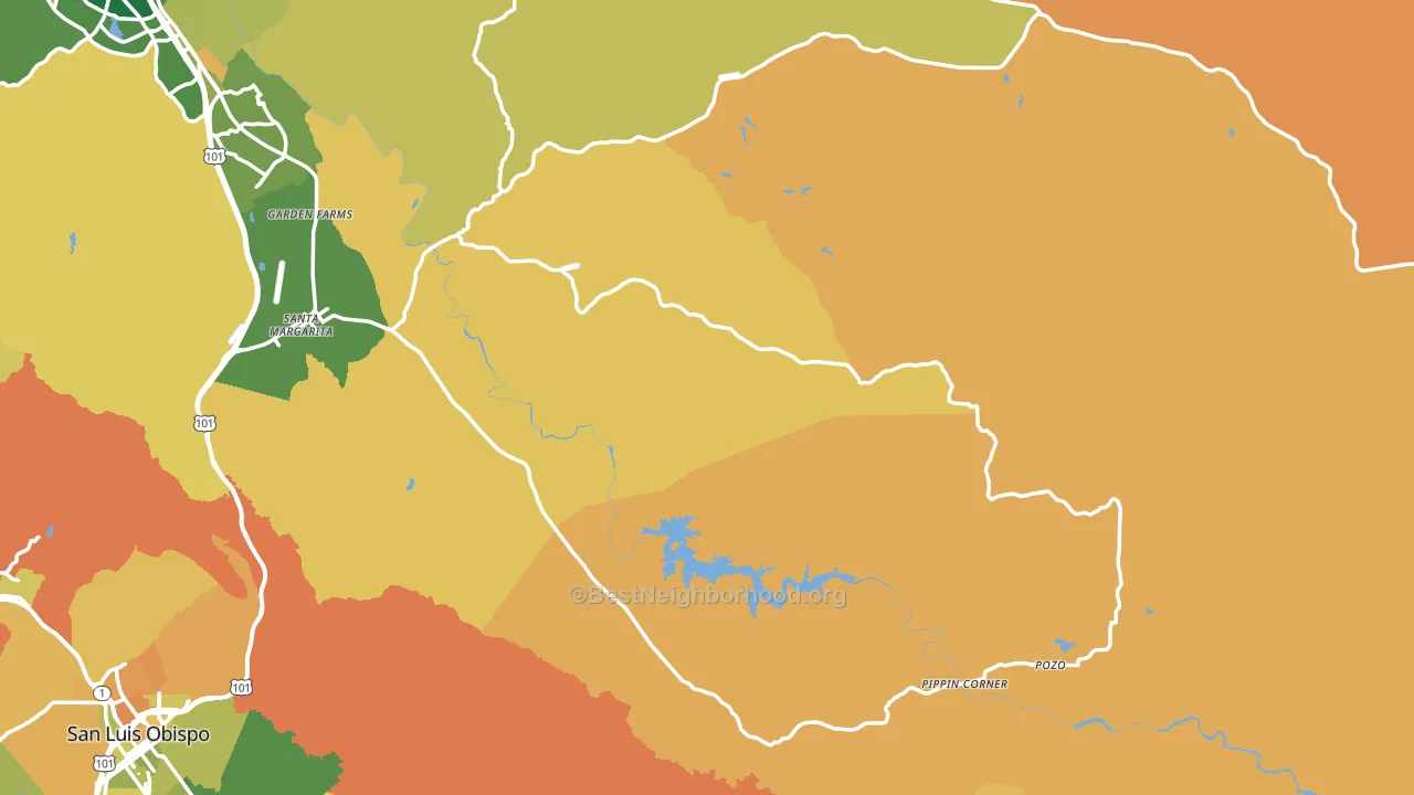 Santa Margarita, CA block-group voter-turnout map
