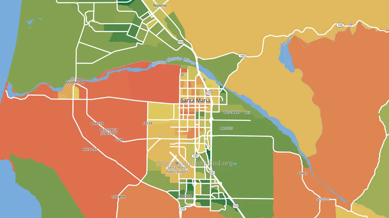 Santa Maria, CA block-group voter-turnout map
