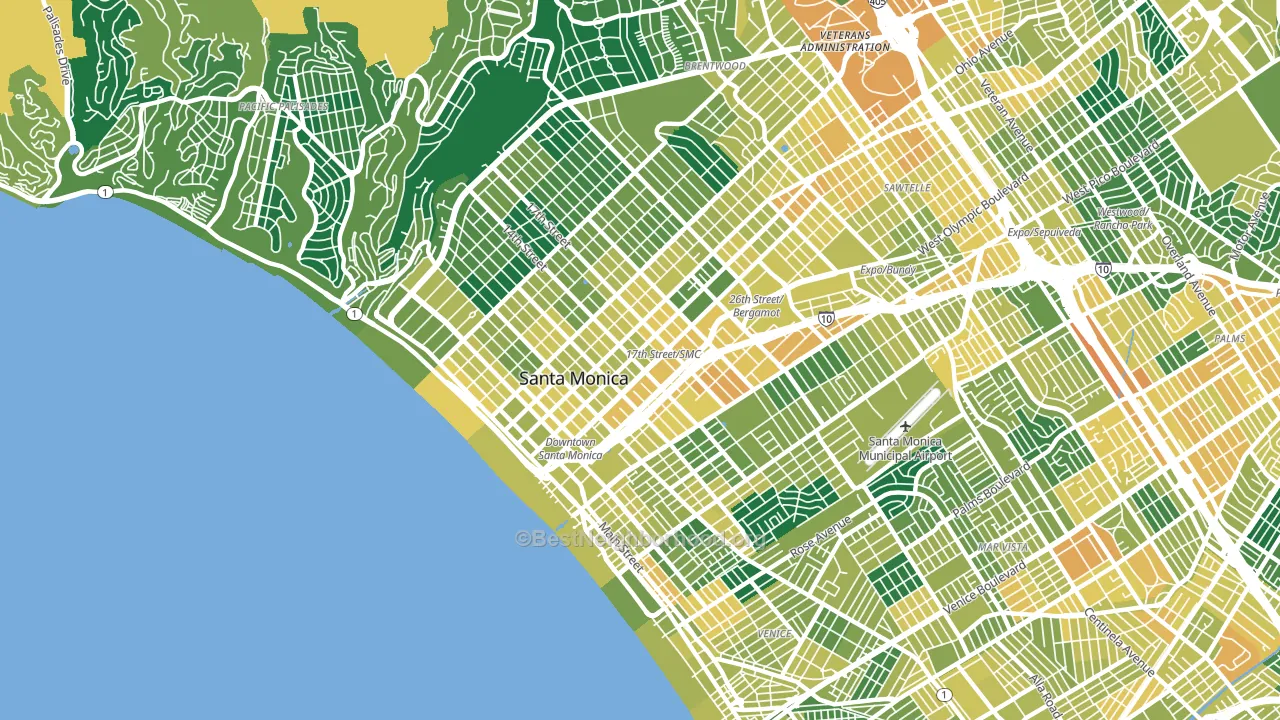Santa Monica, CA block-group voter-turnout map
