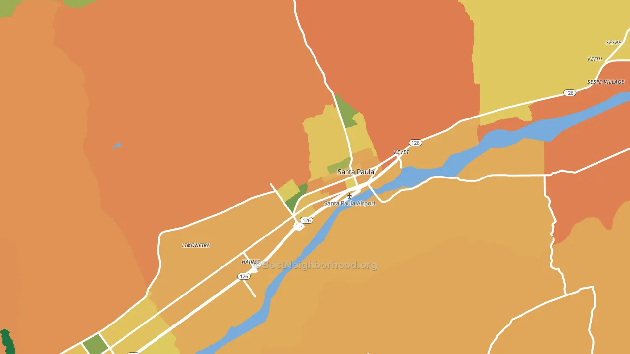 Santa Paula, CA block-group voter-turnout map