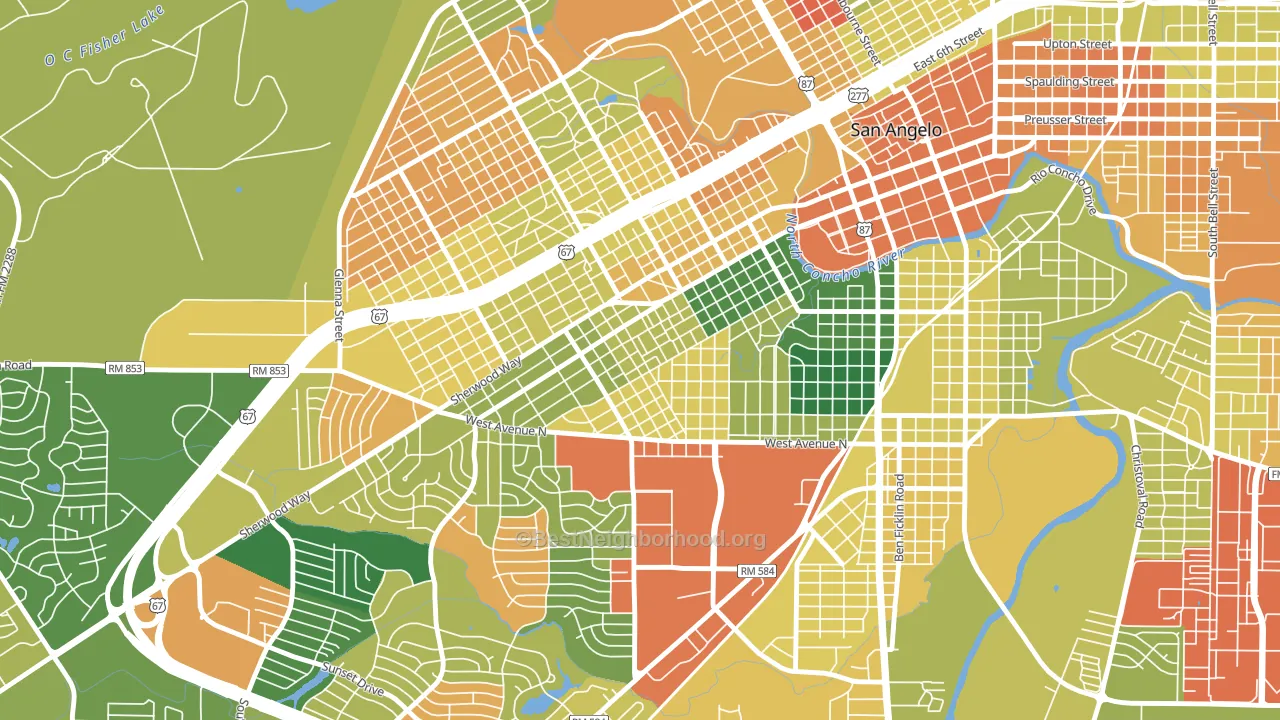 Santa Rita, San Angelo, TX block-group voter-turnout map