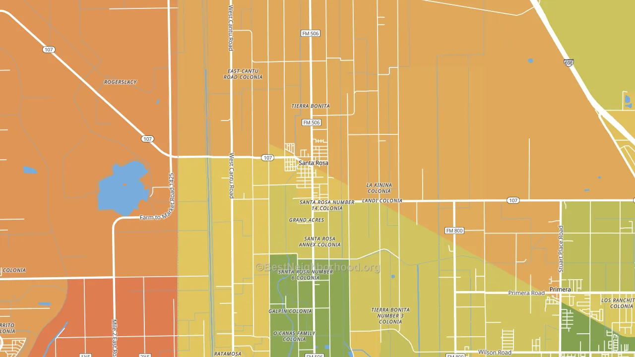 Santa Rosa, TX block-group voter-turnout map