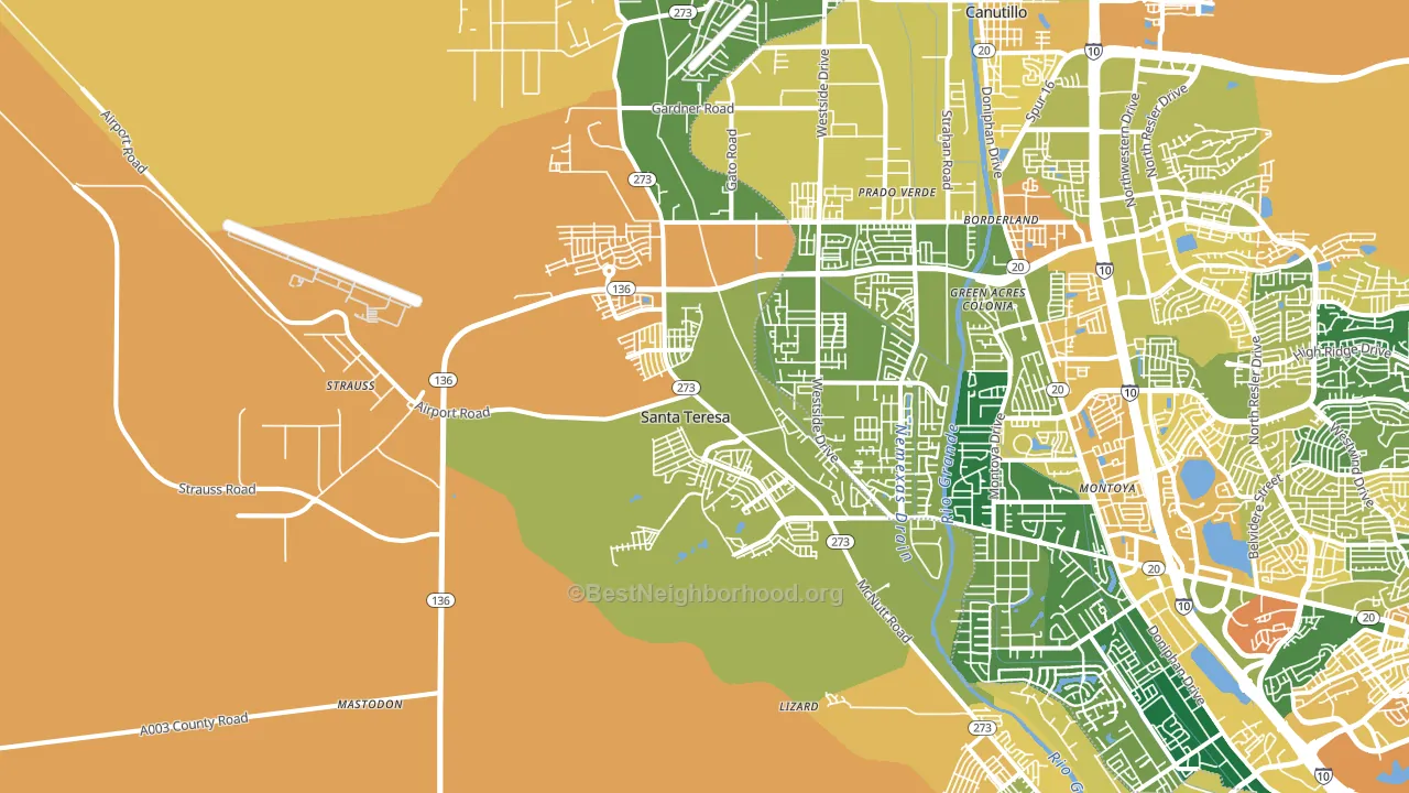 Santa Teresa, NM block-group voter-turnout map