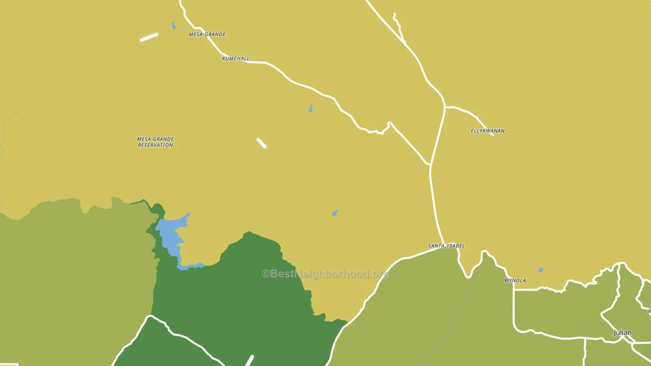 Santa Ysabel, CA block-group voter-turnout map
