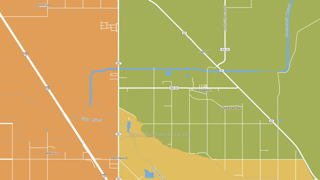 Santan, AZ block-group voter-turnout map