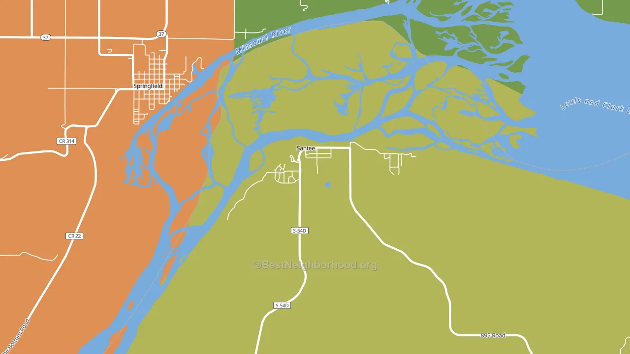 Santee, NE block-group voter-turnout map
