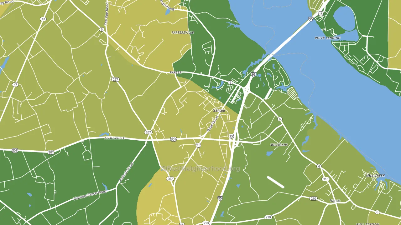 Santee, SC block-group voter-turnout map