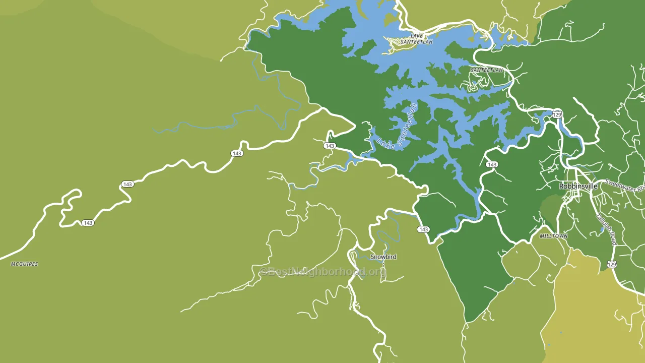 Santeetlah, NC block-group voter-turnout map