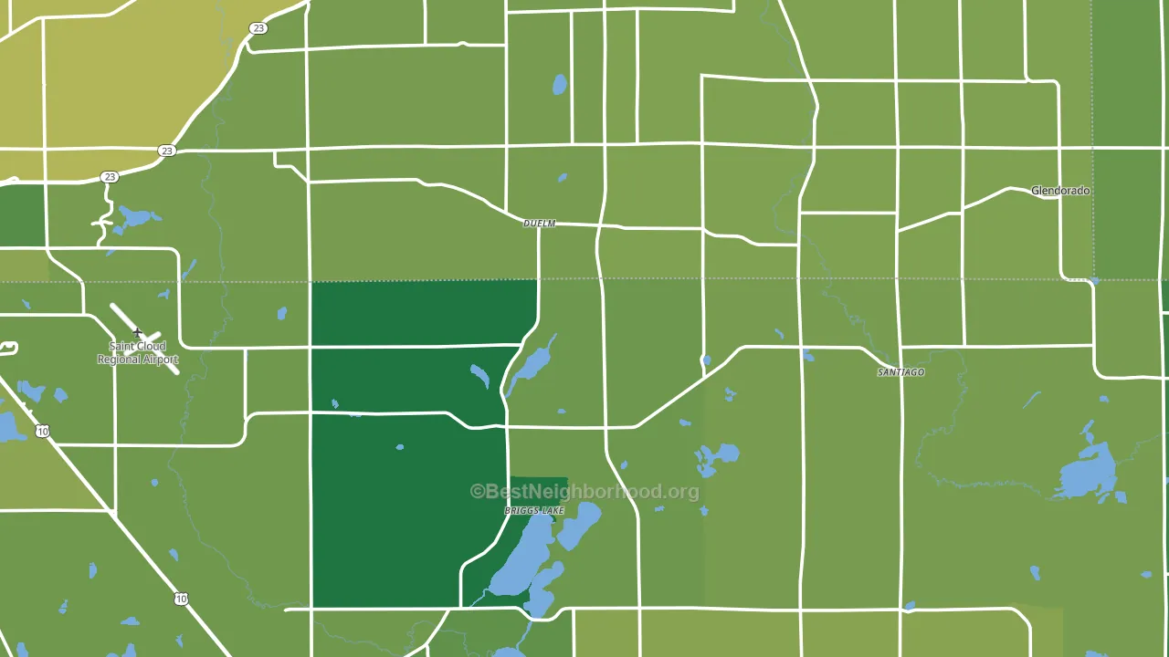 Santiago, MN block-group voter-turnout map