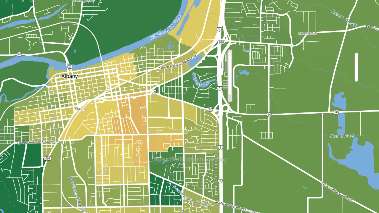 Santiam, Albany, OR block-group voter-turnout map