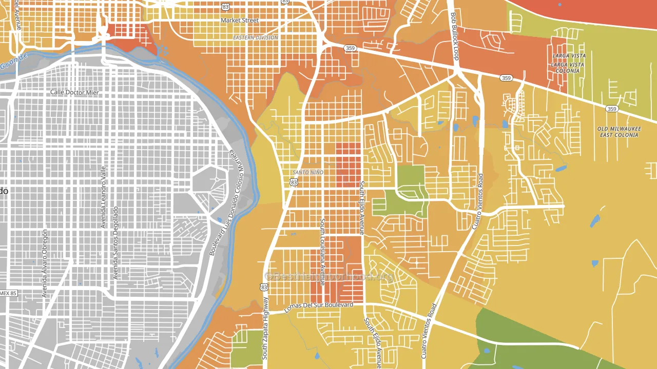 Santo Nino, Laredo, TX block-group voter-turnout map