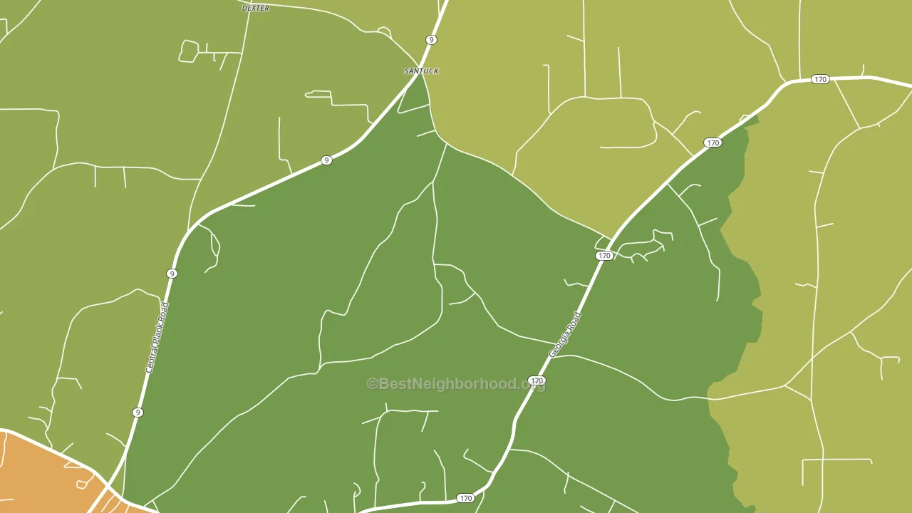 Santuck, AL block-group voter-turnout map