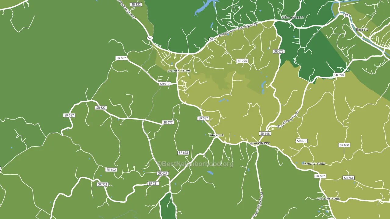 Sanville, VA block-group voter-turnout map