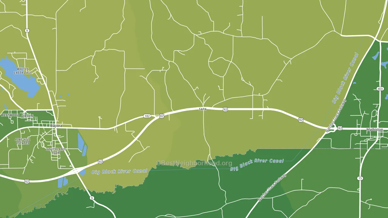 Sapa, MS block-group voter-turnout map