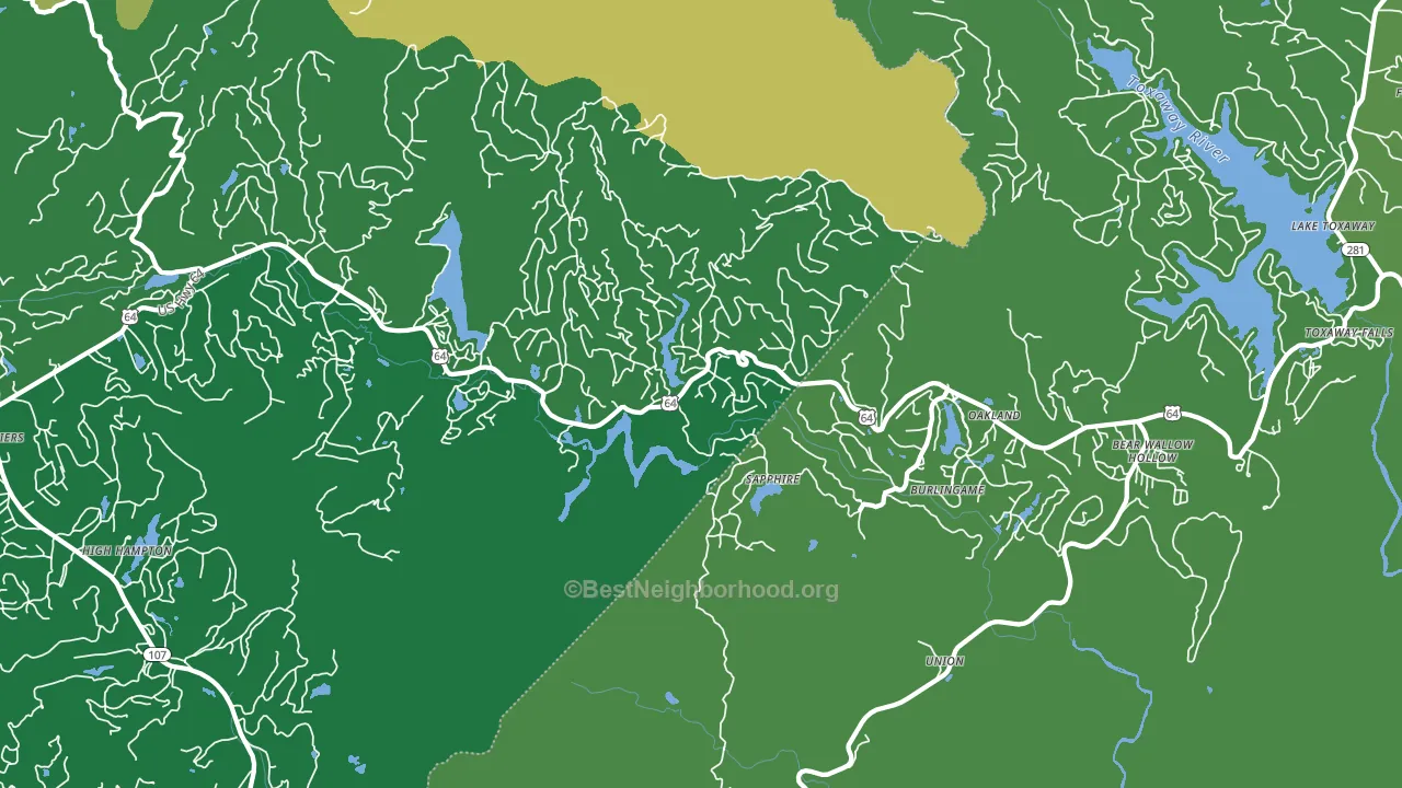 Sapphire, NC block-group voter-turnout map