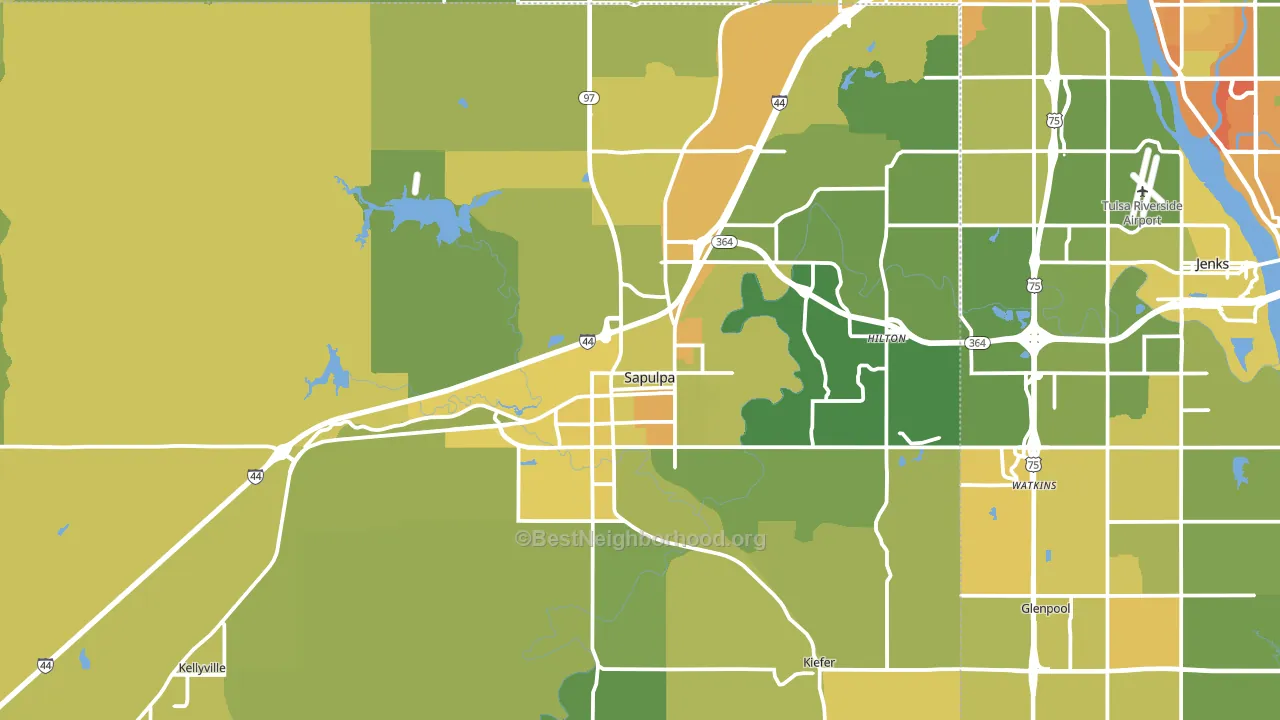 Sapulpa, OK block-group voter-turnout map
