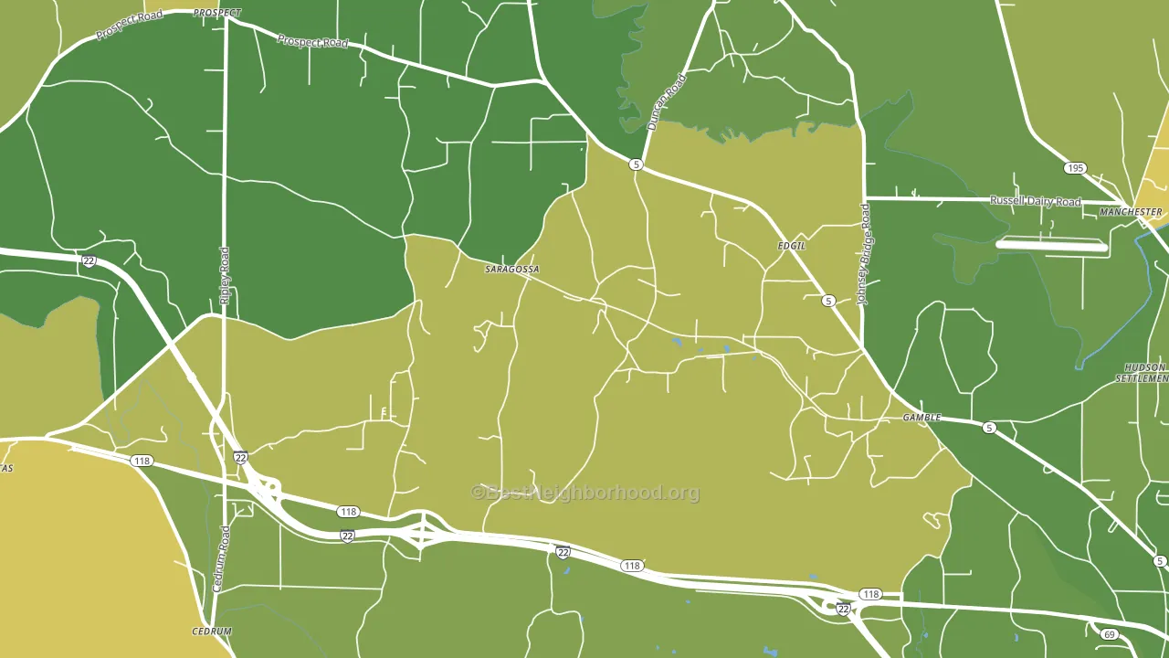 Saragossa, AL block-group voter-turnout map