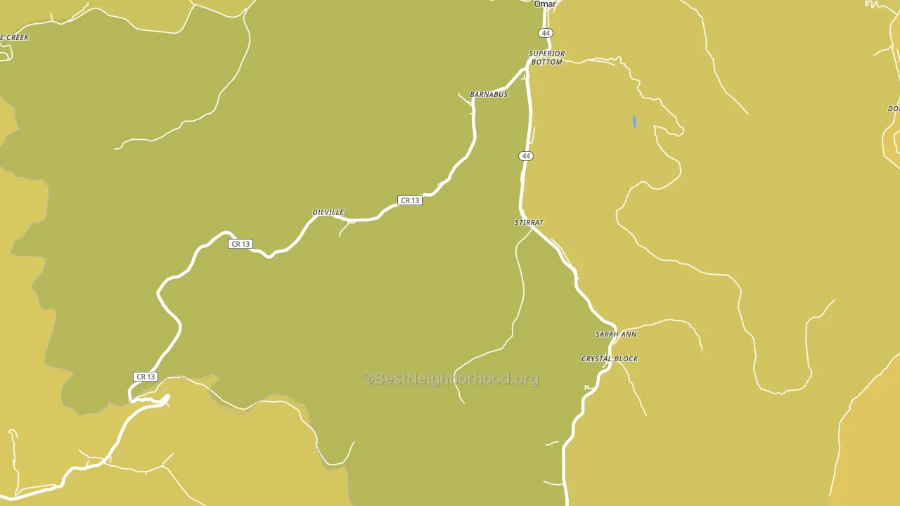 Sarah Ann, WV block-group voter-turnout map
