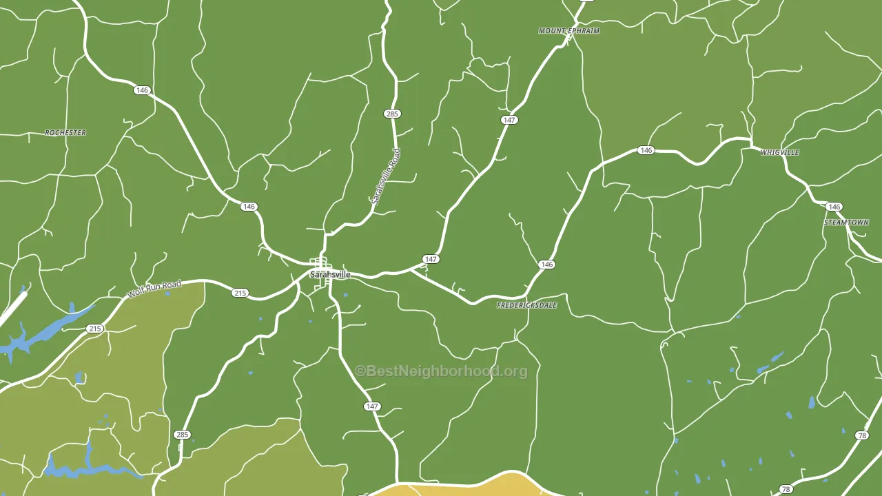 Sarahsville, OH block-group voter-turnout map