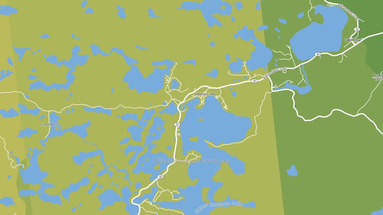 Saranac Inn, NY block-group voter-turnout map