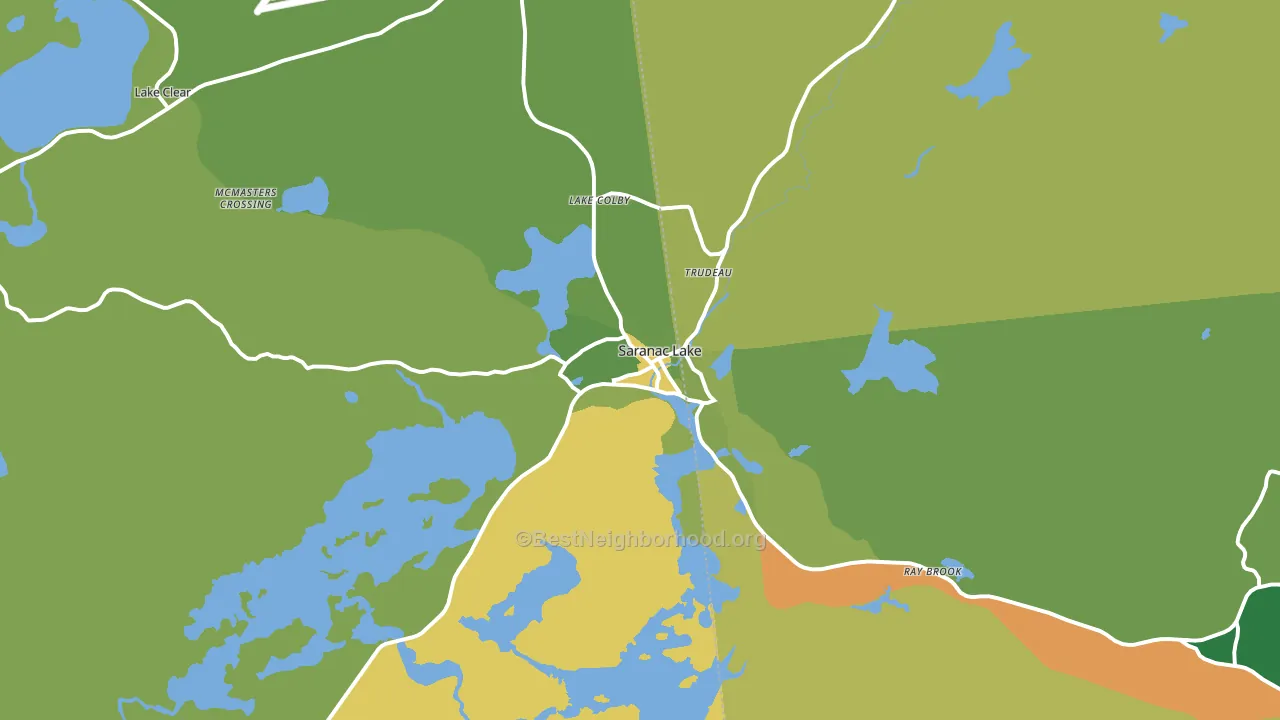 Saranac Lake, NY block-group voter-turnout map