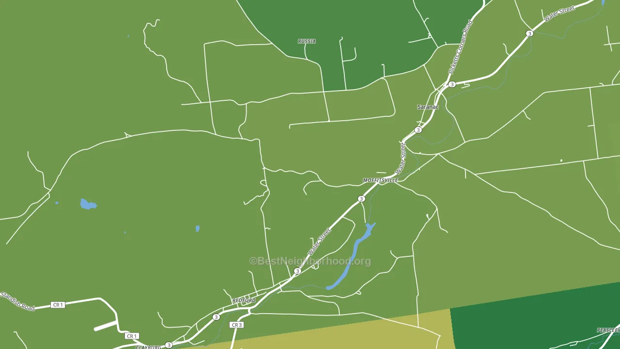 Saranac, NY block-group voter-turnout map