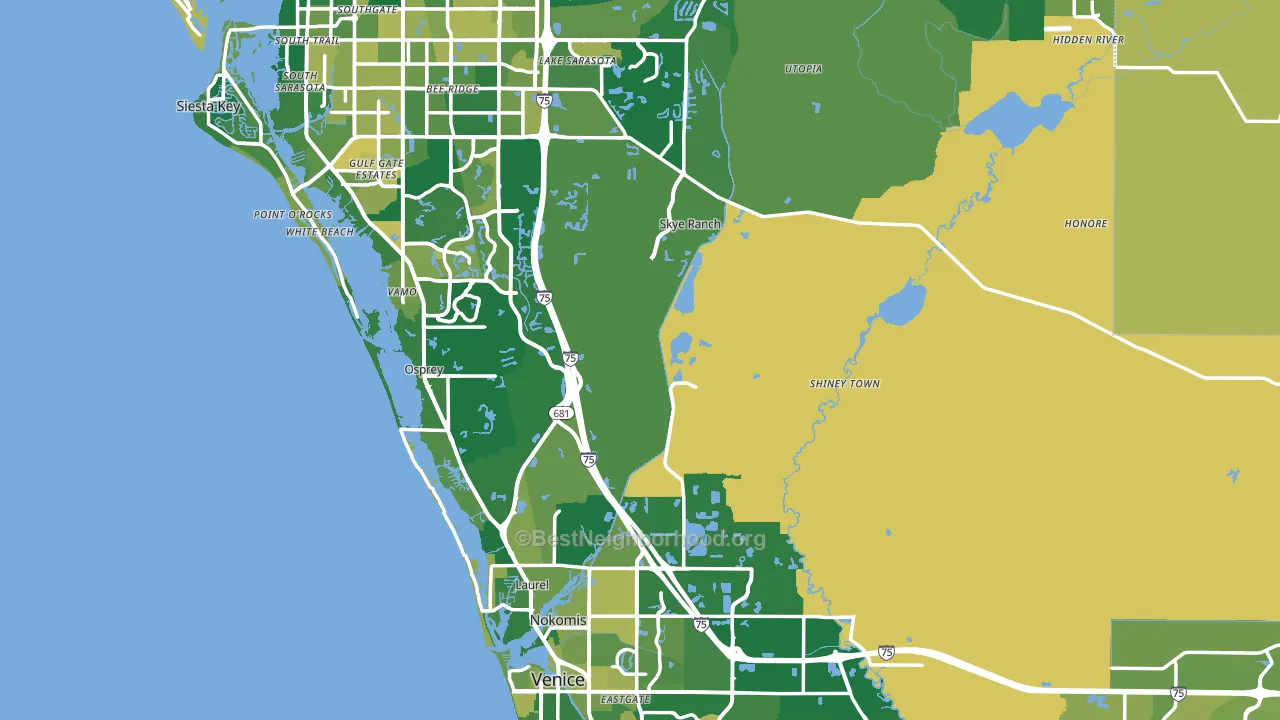 Sarasota County, FL block-group voter-turnout map