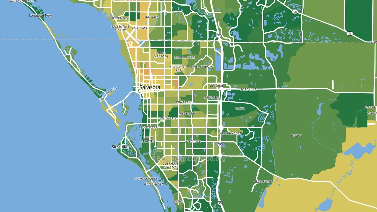 Sarasota, FL block-group voter-turnout map
