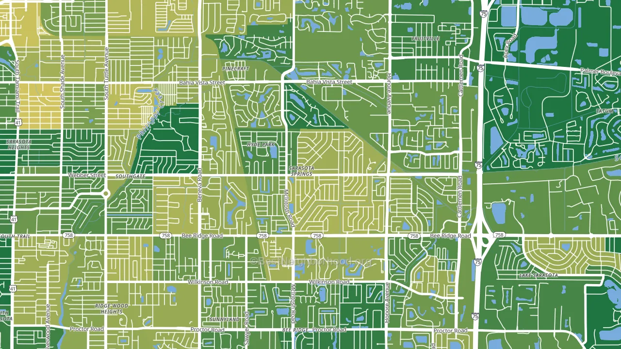 Sarasota Springs, FL block-group voter-turnout map