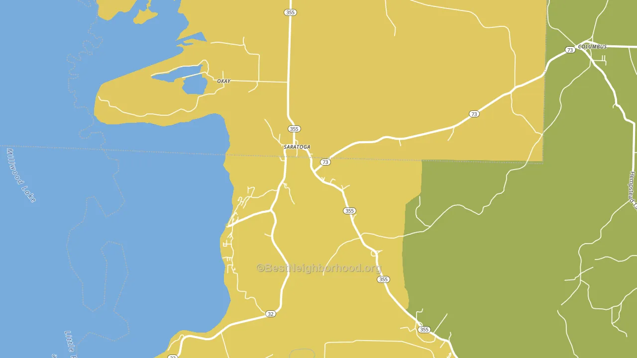 Saratoga, AR block-group voter-turnout map