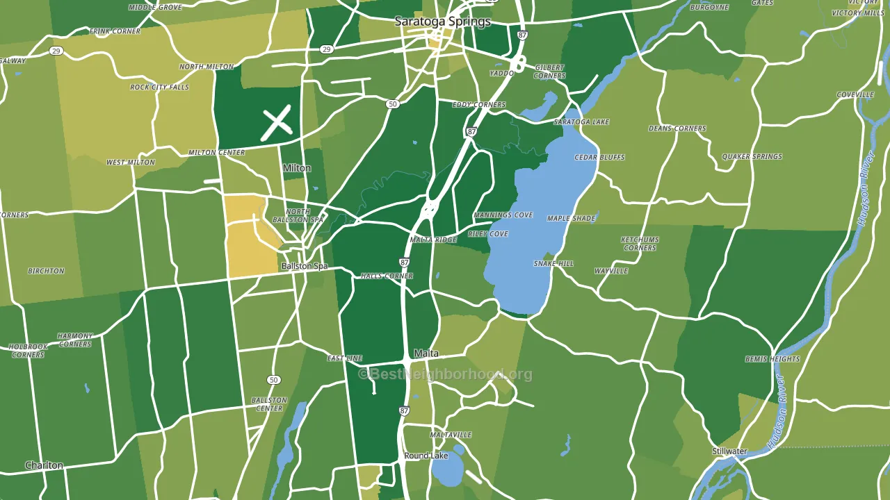 Saratoga County, NY block-group voter-turnout map