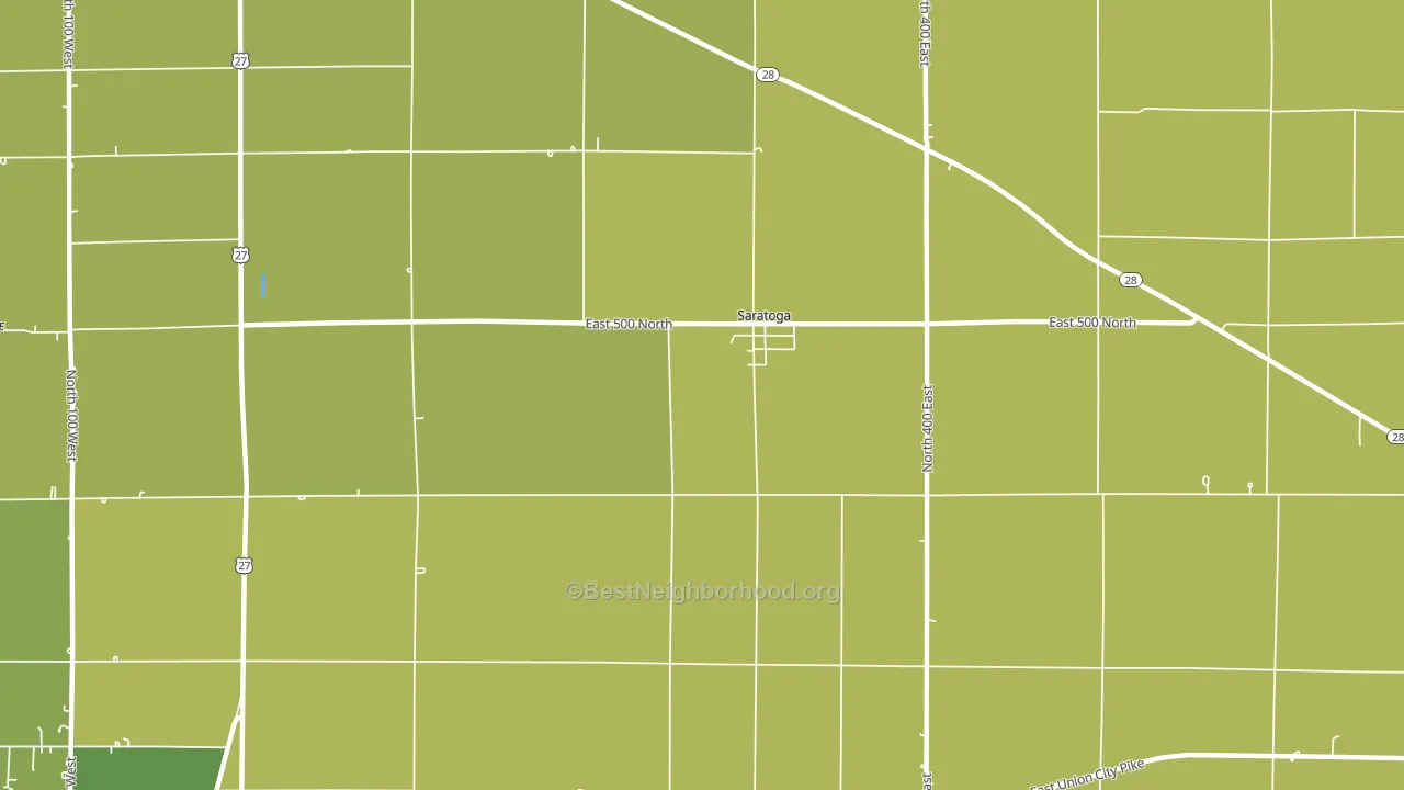 Saratoga, IN block-group voter-turnout map