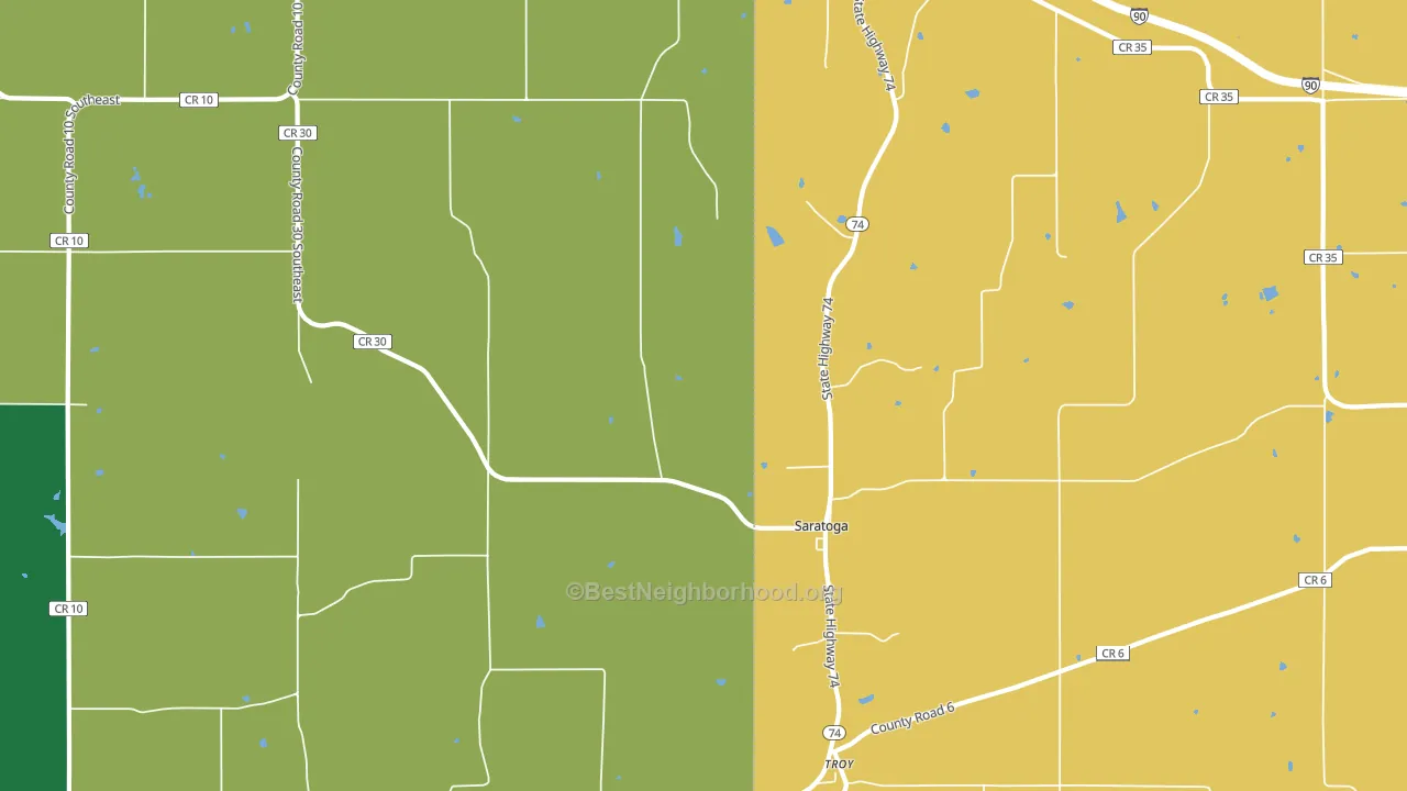 Saratoga, MN block-group voter-turnout map