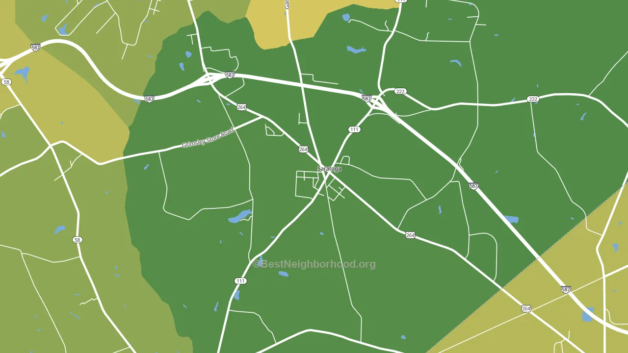 Saratoga, NC block-group voter-turnout map